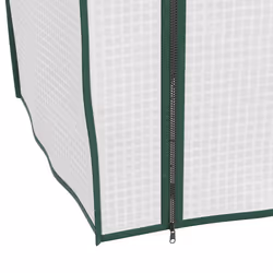Outsunny Portable Mini Greenhouse with Roll-up Door and Wire Shelves, White - Additional view 6