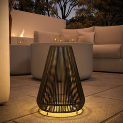 Outsunny 3-Level Adjustable Garden Rattan Solar Lantern, Black