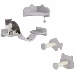 PawHut 4-Piece Cat Wall Shelves with Steps, Ladder, Jumping Platforms