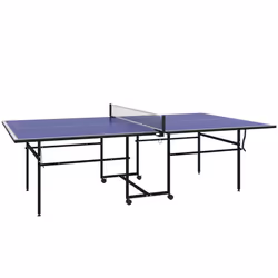 SPORTNOW 9FT Holding Tennis Table w/ Four Wheels, for Indoors, Blue