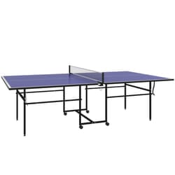 SPORTNOW 9FT Holding Tennis Table w/ Four Wheels, for Indoors, Blue