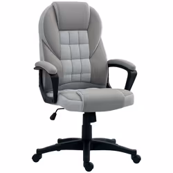 HOMCOM Executive Office Chair High Back Computer Chair with Armrests Grey - Additional view 8