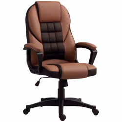 HOMCOM Executive Office Chair High Back Computer Chair with Armrests Brown - Additional view 8