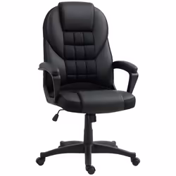 HOMCOM Executive Office Chair High Back Computer Chair with Armrests Black - Additional view 8