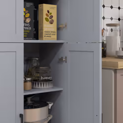 HOMCOM Modern Kitchen Cupboard Storage Cabinet with 6 Shelves, Grey - Additional view 7