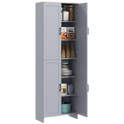HOMCOM Modern Kitchen Cupboard Storage Cabinet with 6 Shelves, Grey - Additional view 8