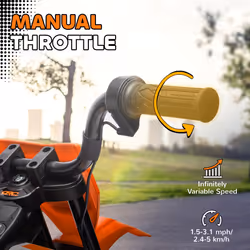 AIYAPLAY 12V Kids Electric Motorcycle w/ Twist Grip Throttle, Music, Orange