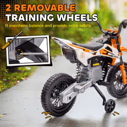 AIYAPLAY 12V Kids Electric Motorcycle w/ Twist Grip Throttle, Music, Orange - Additional view 4