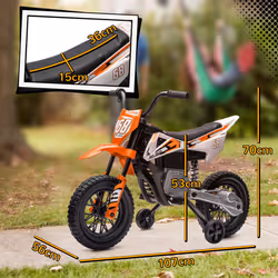 AIYAPLAY 12V Kids Electric Motorcycle w/ Twist Grip Throttle, Music, Orange - Additional view 5