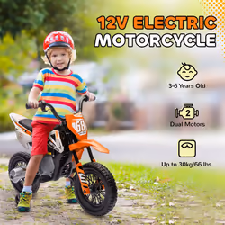AIYAPLAY 12V Kids Electric Motorcycle w/ Twist Grip Throttle, Music, Orange - Additional view 6