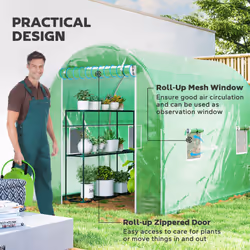 Outsunny Greenhouse Polytunnel Walk-in Grow Plant Steel 3 x 2 m Outdoor - Additional view 5