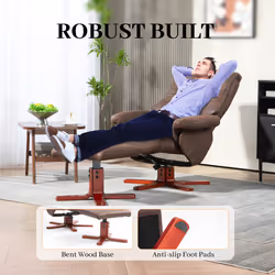HOMCOM Recliner Chair with Footstool, Backrest Adjustable, Armchair, Brown - Additional view 6