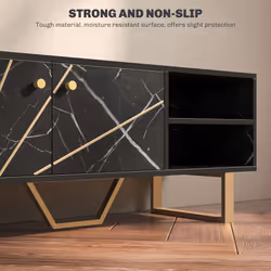 HOMCOM TV Unit for Living Room, TV Stand, Black Marble - Additional view 5