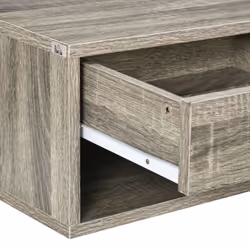 HOMCOM Floating Bedside Table Set of 2 Wall Mounted Nightstand Brown - Additional view 6