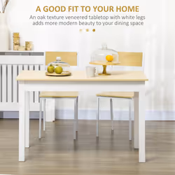 HOMCOM Dining Table for 4 to 6 Kitchen Table with Thick Legs Oak Wood Grain