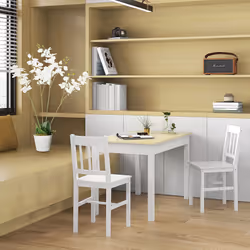 HOMCOM Dining Table for 4 to 6 Kitchen Table with Thick Legs Oak Wood Grain - Additional view 7