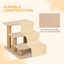 PawHut Three-Step Portable Dog Stairs with Washable Plush Cover - Additional view 6