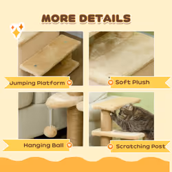 PawHut Dog Steps for Bed 4 Step Pet Stairs Cat House with Detachable Cover - Additional view 6