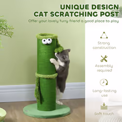 PawHut Cat Scratching Post for Indoor Cats with Sisal Rope Cover, Large Base