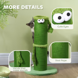PawHut Cat Scratching Post for Indoor Cats with Sisal Rope Cover, Large Base - Additional view 4