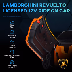 AIYAPLAY Lamborghini Revuelto Licensed Ride On Car, with Suspension, Orange