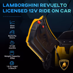 AIYAPLAY Lamborghini Revuelto Licensed Ride On Car, with Suspension, Yellow