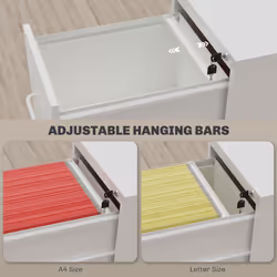 HOMCOM 2 Drawer Filing Cabinet Steel File Cabinet for A4 Letter Size Cream