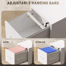HOMCOM 4 Drawer Filing Cabinet Steel File Cabinet for A4 Letter Size White
