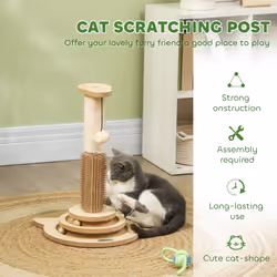 PawHut 49cm Cat Scratching Post with Interactive Track Ball for Indoors - Additional view 4