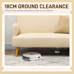 HOMCOM 2 Seater Sofa with 21cm Thick Padding and Wood Legs, Cream White - Additional view 5