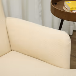 HOMCOM 2 Seater Sofa with 21cm Thick Padding and Wood Legs, Cream White - Additional view 6