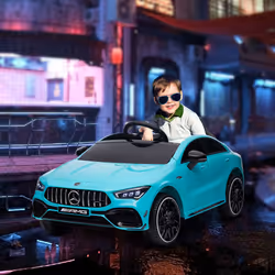 AIYAPLAY Mercedes-Benz AMG CLA 45 Licensed 12V Ride on Car - Light Blue