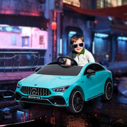 AIYAPLAY Mercedes-Benz AMG CLA 45 Licensed 12V Ride on Car - Light Blue