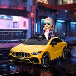 AIYAPLAY Mercedes-Benz AMG CLA 45 Licensed 12V Ride on Car w/ Music - Yellow