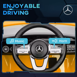 AIYAPLAY Mercedes-Benz AMG CLA 45 Licensed 12V Ride on Car w/ Music - Yellow