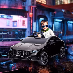 AIYAPLAY Mercedes-Benz AMG CLA 45 Licensed 12V Ride on Car w/ Music - Black