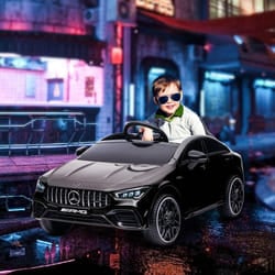 AIYAPLAY Mercedes-Benz AMG CLA 45 Licensed 12V Ride on Car w/ Music - Black