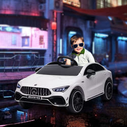 AIYAPLAY Mercedes-Benz AMG CLA 45 Licensed 12V Ride on Car w/ Music - White