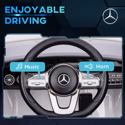 AIYAPLAY Mercedes-Benz AMG CLA 45 Licensed 12V Ride on Car w/ Music - White