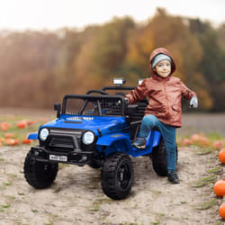 AIYAPLAY Kids Ride On Car, 12V Electric Truck w/ Suspension, Blue