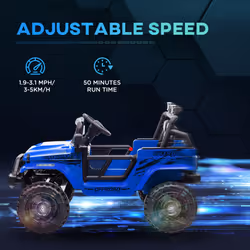 AIYAPLAY Kids Ride On Car, 12V Electric Truck w/ Suspension, Blue - Additional view 6