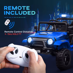 AIYAPLAY Kids Ride On Car, 12V Electric Truck w/ Suspension, Blue - Additional view 7