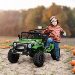 AIYAPLAY Kids Ride On Car, 12V Electric Truck w/ Suspension, Green