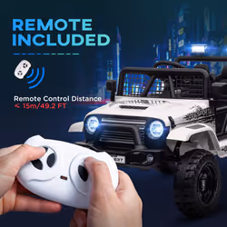 AIYAPLAY Kids Ride On Car, 12V Electric Truck w/ Suspension, White - Additional view 5