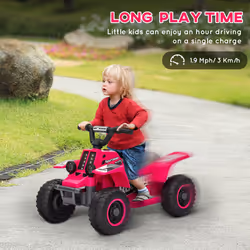 AIYAPLAY 6V Electric Quad Bike for Kids w/ Forward Backward, Pink - Additional view 4