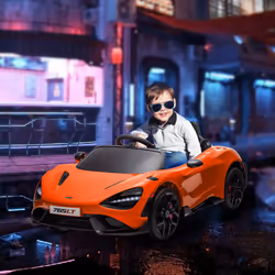 AIYAPLAY McLaren 765LT Licensed 12V Kids Ride on Car w/ MP3 Music, Orange