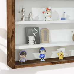 HOMCOM 5-Tier Wall Display Shelf Unit Cabinet w/ Shelves Glass Doors brown - Additional view 7