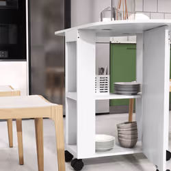 HOMCOM Folding Dining Table for Small Spaces with 2-tier Shelves White - Additional view 7