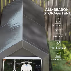 Outsunny 2.1 x 3.6(m) Portable Shed, Waterproof and Heavy Duty Dark Grey