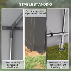 Outsunny 2.1 x 3.6(m) Portable Shed, Waterproof and Heavy Duty Dark Grey